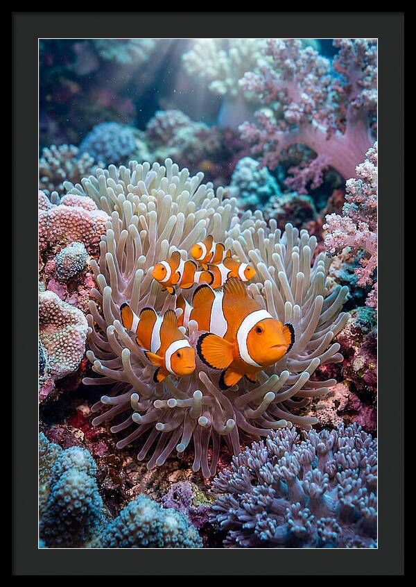 Clownfish Family Underwater