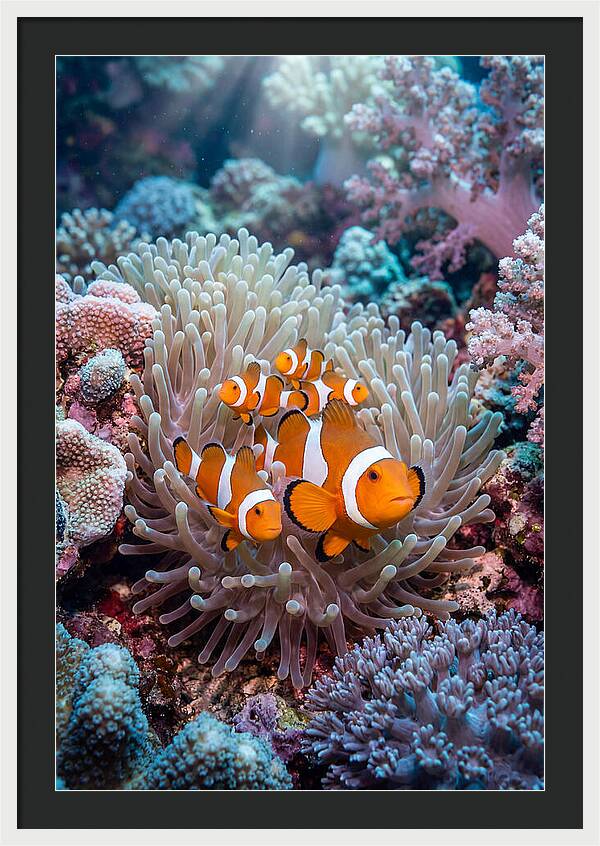 Clownfish Family Underwater