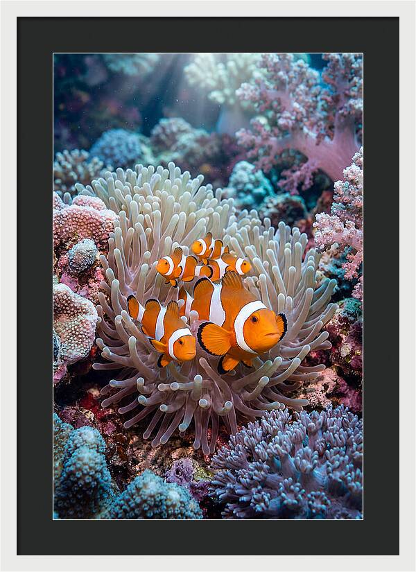Clownfish Family Underwater