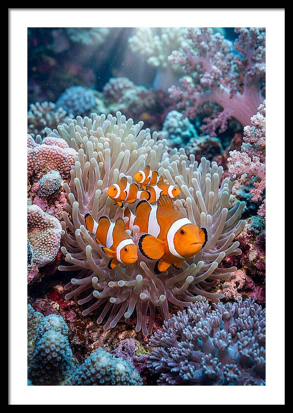 Clownfish Family Underwater
