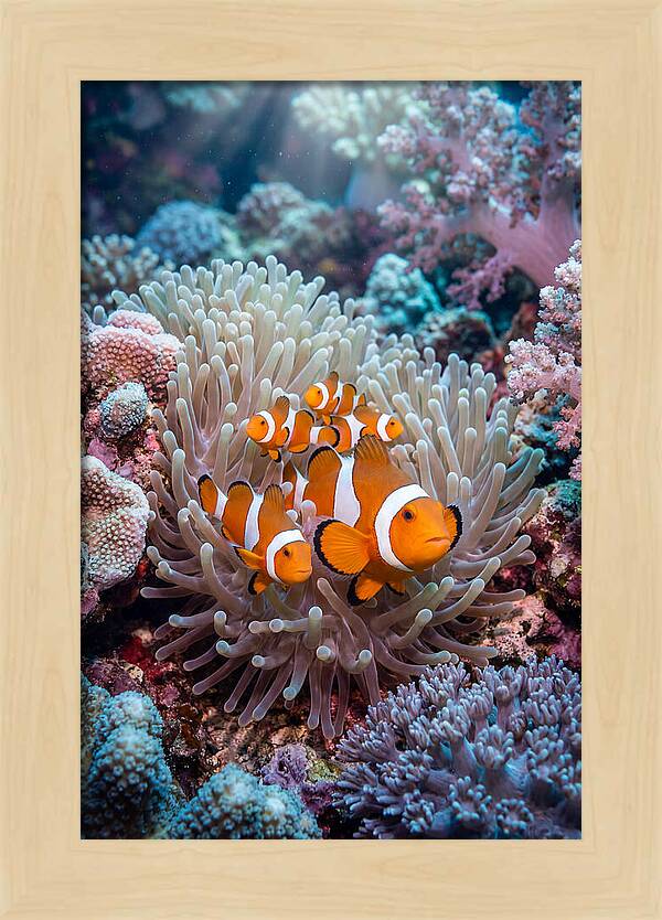 Clownfish Family Underwater