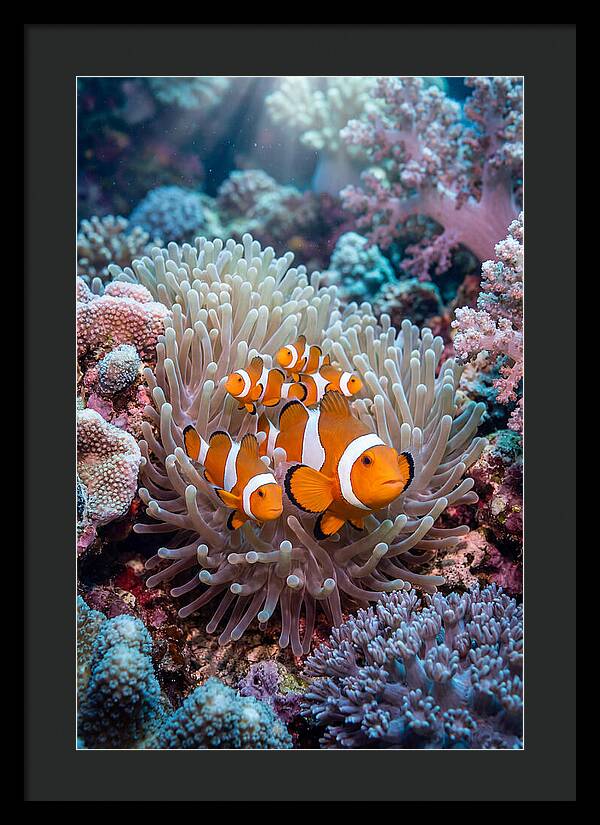 Clownfish Family Underwater