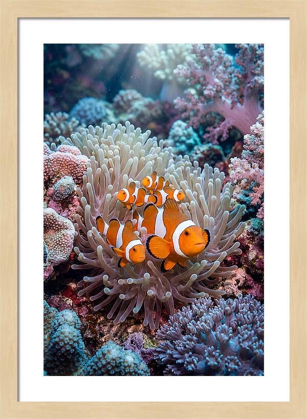 Clownfish Family Underwater