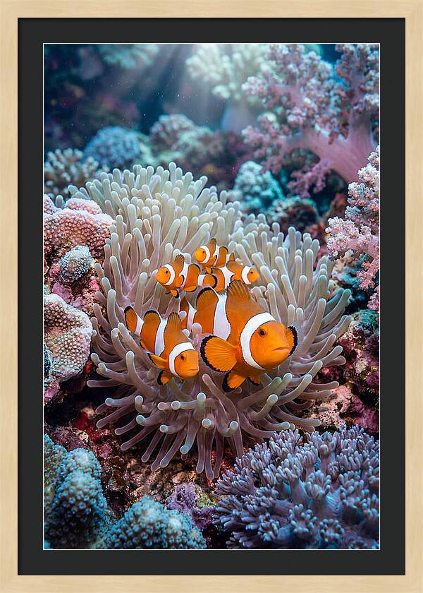 Clownfish Family Underwater