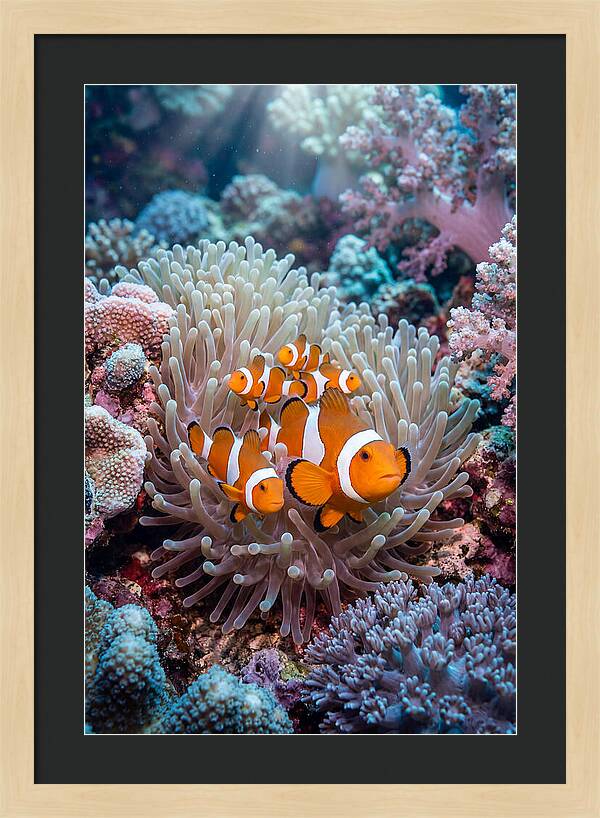 Clownfish Family Underwater