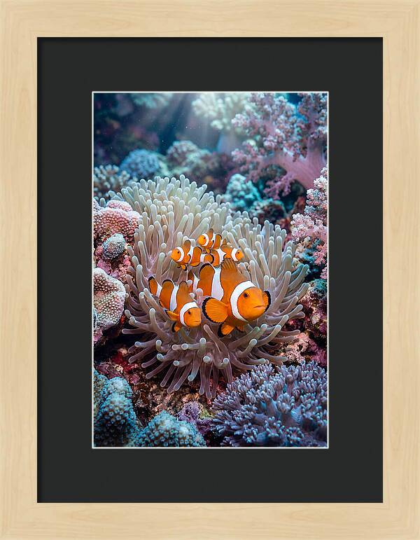 Clownfish Family Underwater