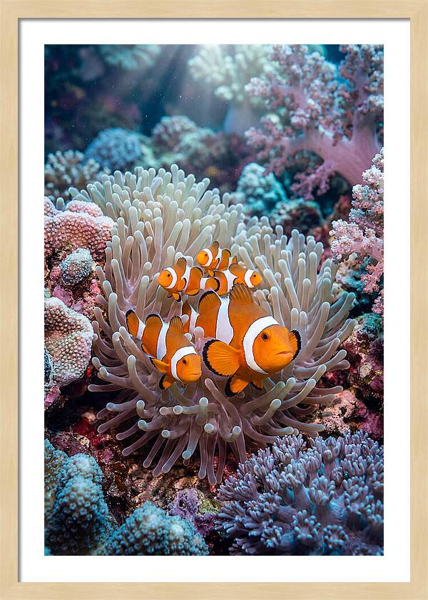 Clownfish Family Underwater