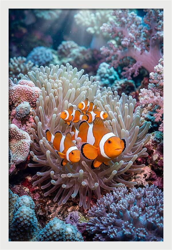 Clownfish Family Underwater