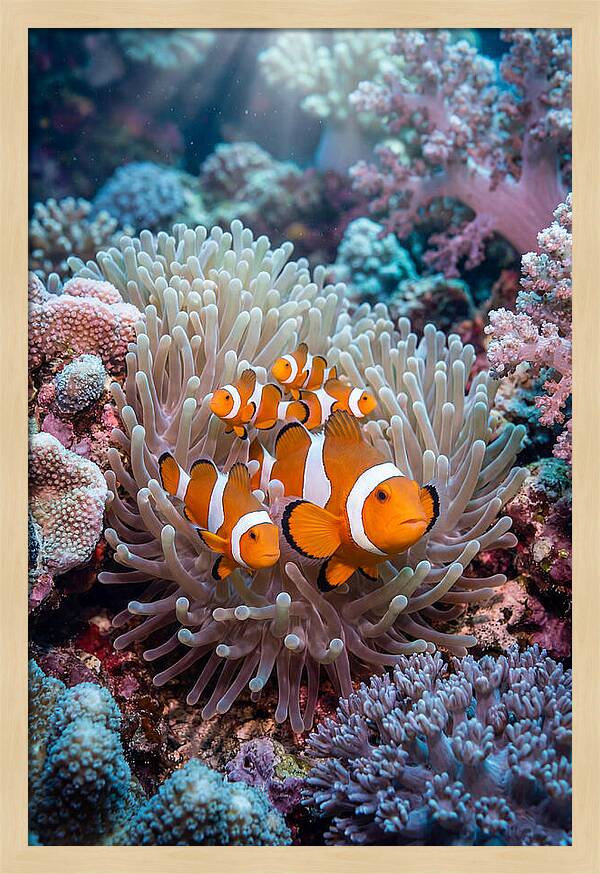 Clownfish Family Underwater