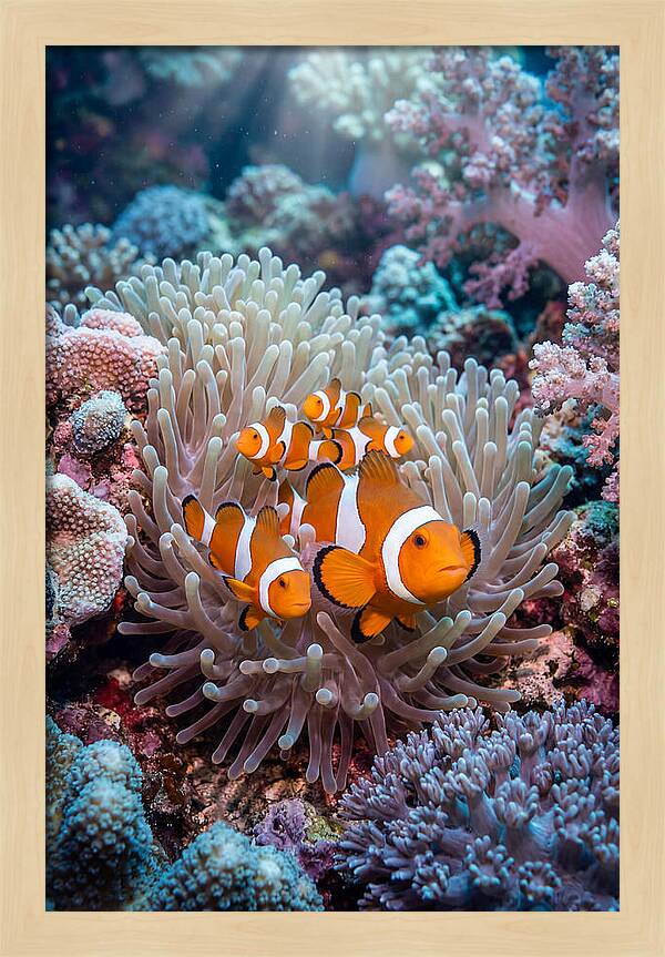 Clownfish Family Underwater