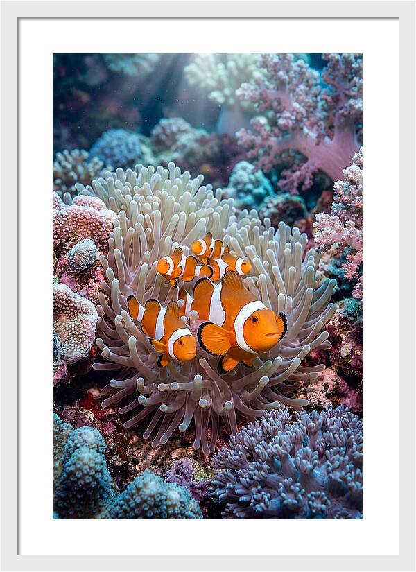 Clownfish Family Underwater
