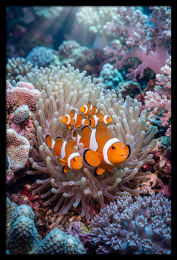 Clownfish Family Underwater