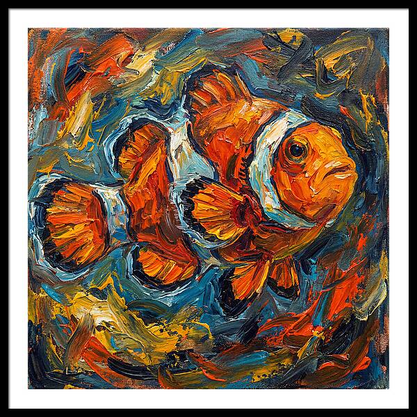 Clownfish In Vibrant Swirls