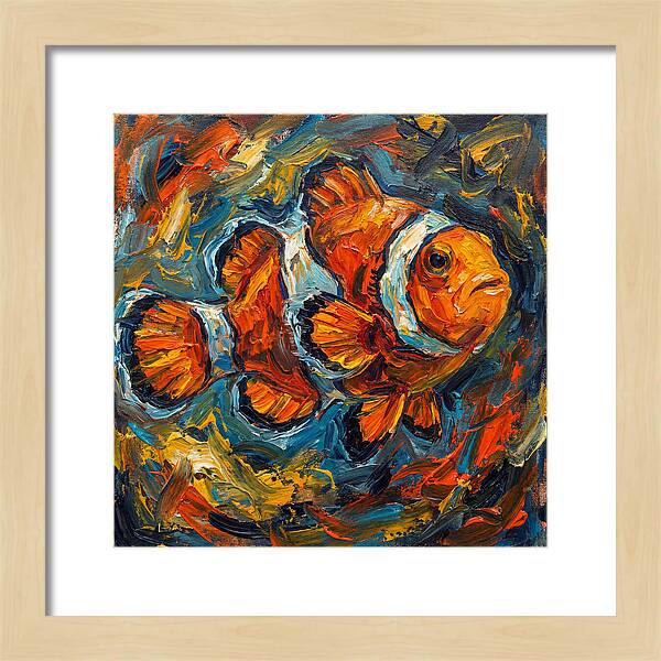 Clownfish In Vibrant Swirls