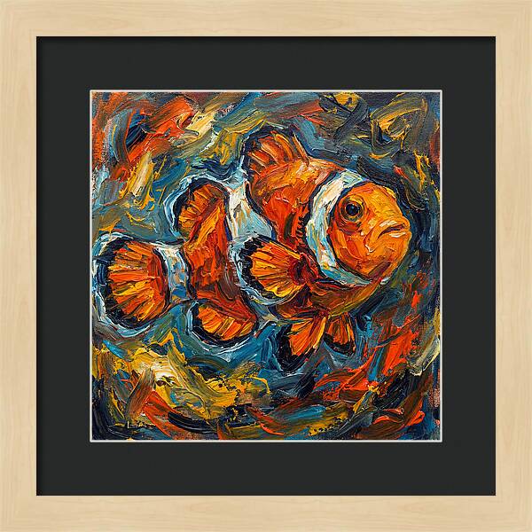 Clownfish In Vibrant Swirls