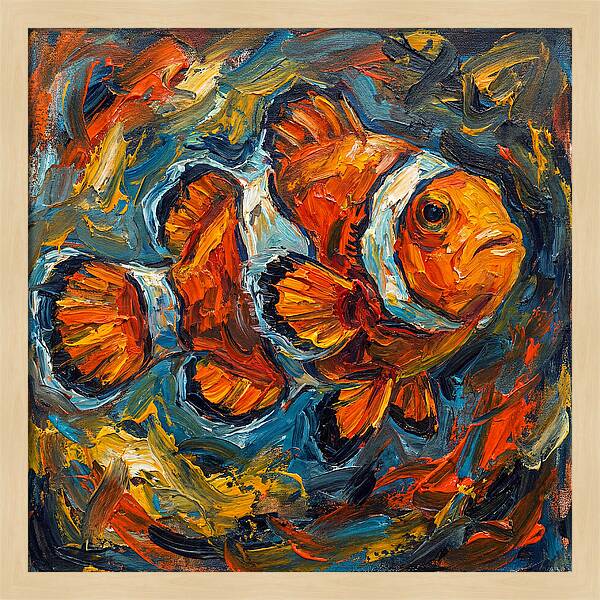Clownfish In Vibrant Swirls