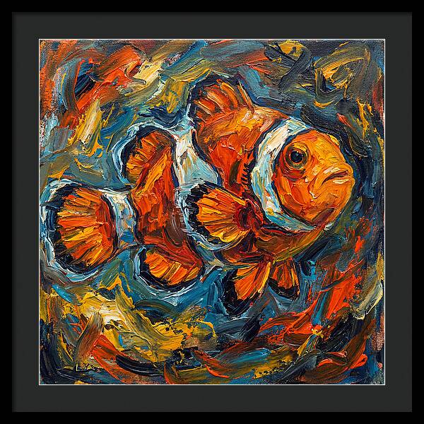 Clownfish In Vibrant Swirls