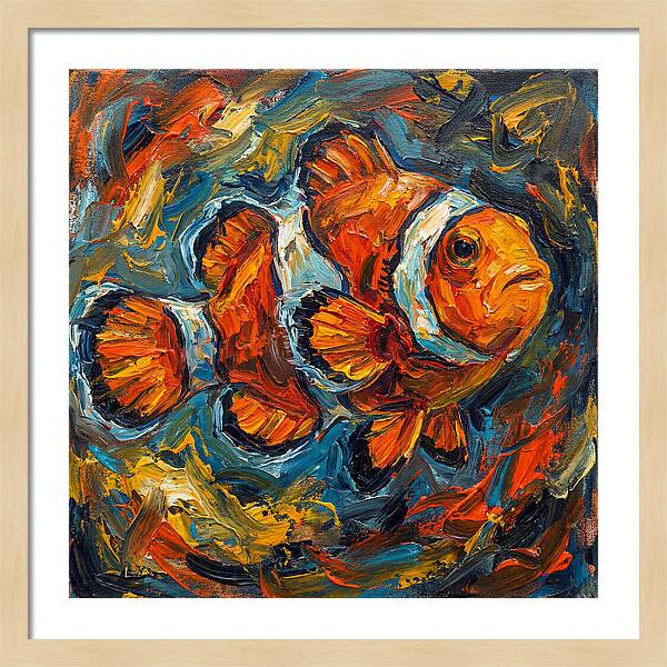 Clownfish In Vibrant Swirls