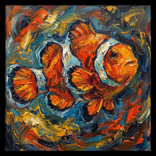 Clownfish In Vibrant Swirls