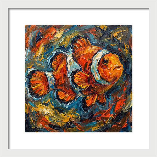 Clownfish In Vibrant Swirls