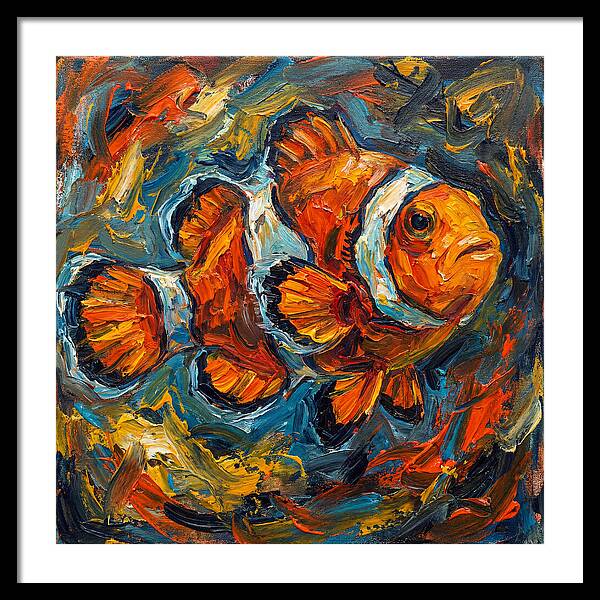 Clownfish In Vibrant Swirls