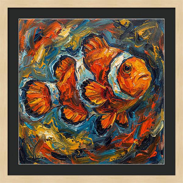 Clownfish In Vibrant Swirls