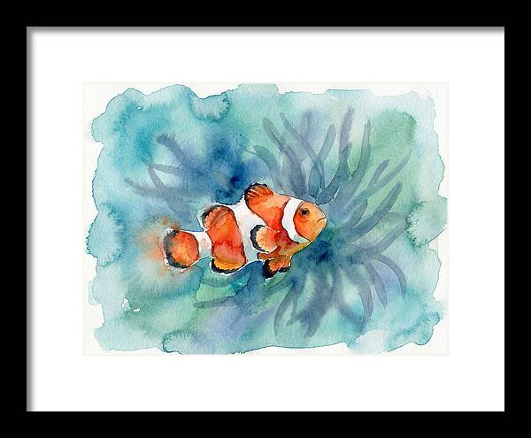 Clownfish Swimming In Watercolor