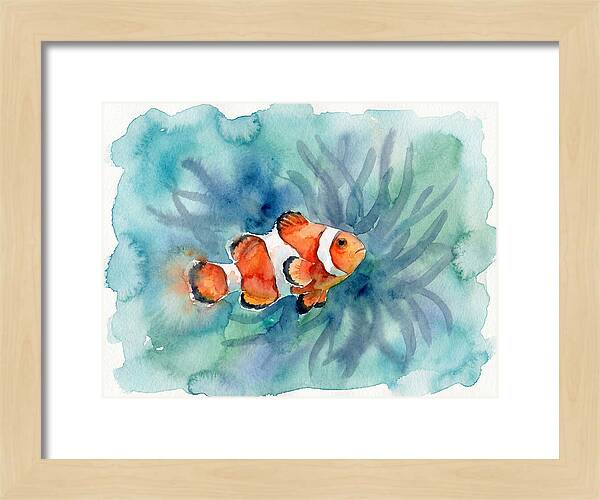 Clownfish Swimming In Watercolor