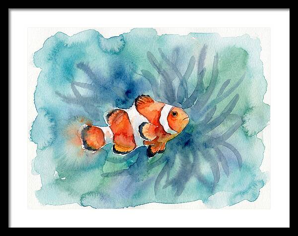 Clownfish Swimming In Watercolor