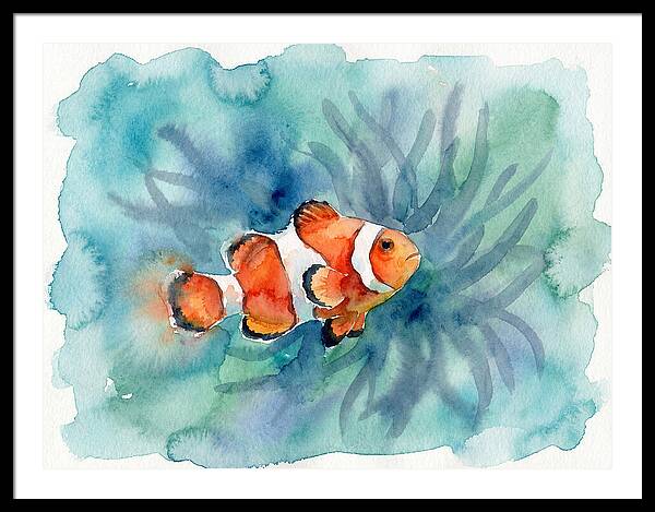 Clownfish Swimming In Watercolor