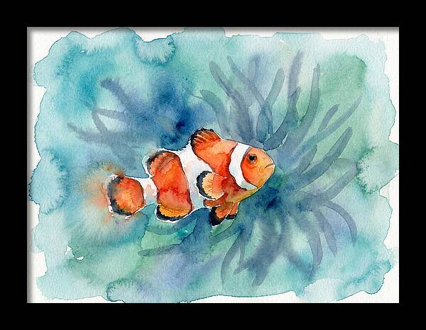 Clownfish Swimming In Watercolor