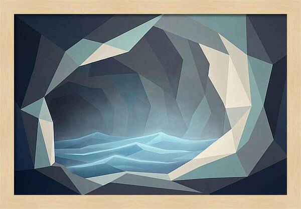 Coastal Cave With Glowing Blue Water