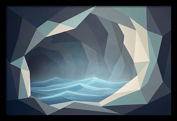Coastal Cave With Glowing Blue Water