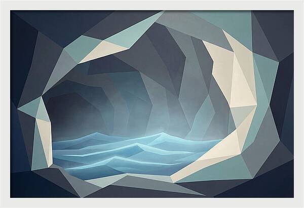 Coastal Cave With Glowing Blue Water