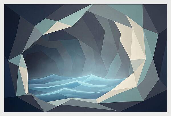 Coastal Cave With Glowing Blue Water