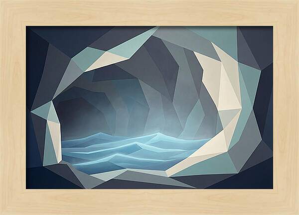 Coastal Cave With Glowing Blue Water