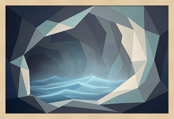 Coastal Cave With Glowing Blue Water
