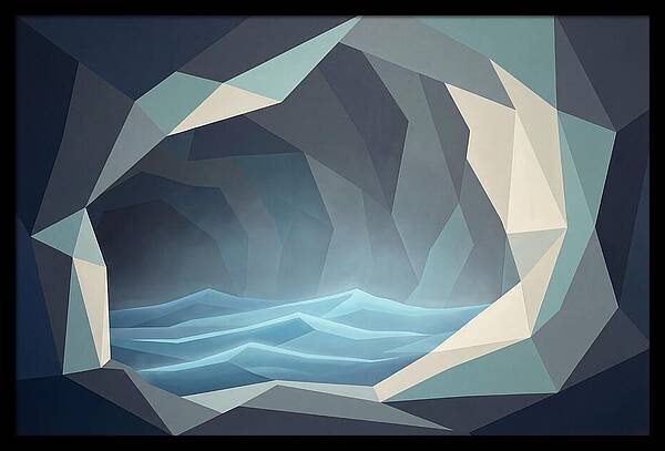 Coastal Cave With Glowing Blue Water