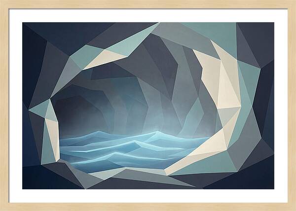 Coastal Cave With Glowing Blue Water