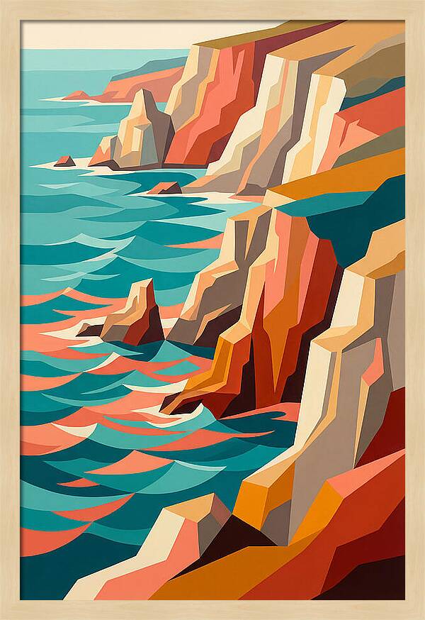 Coastal Cliffs In Vibrant Hues