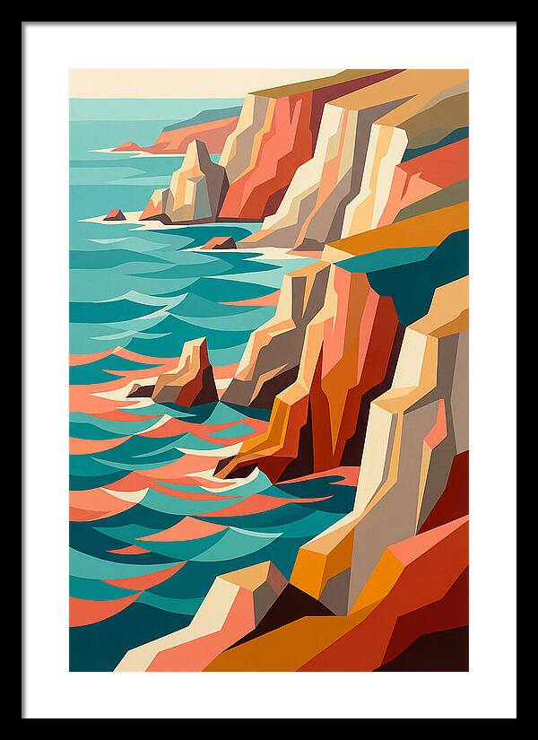 Coastal Cliffs In Vibrant Hues