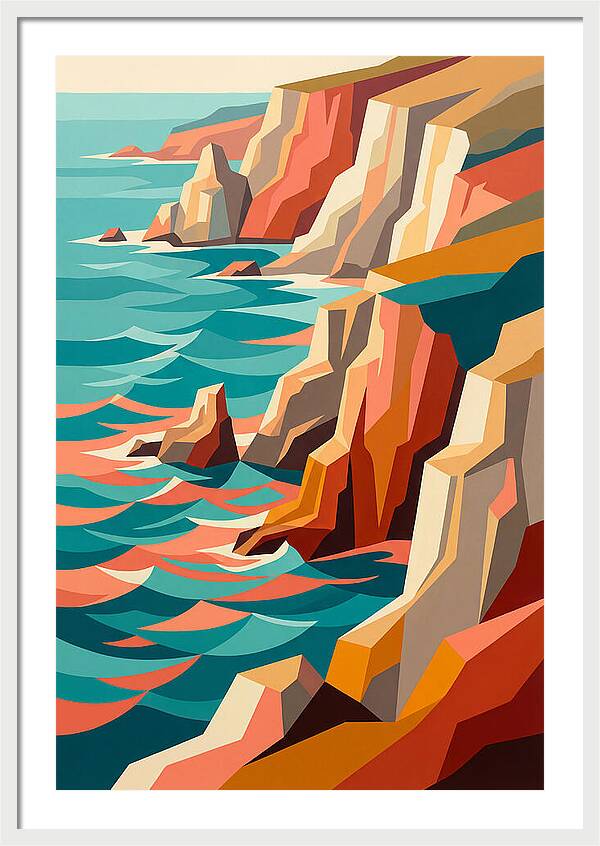 Coastal Cliffs In Vibrant Hues