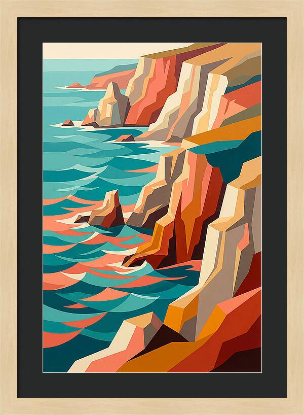 Coastal Cliffs In Vibrant Hues