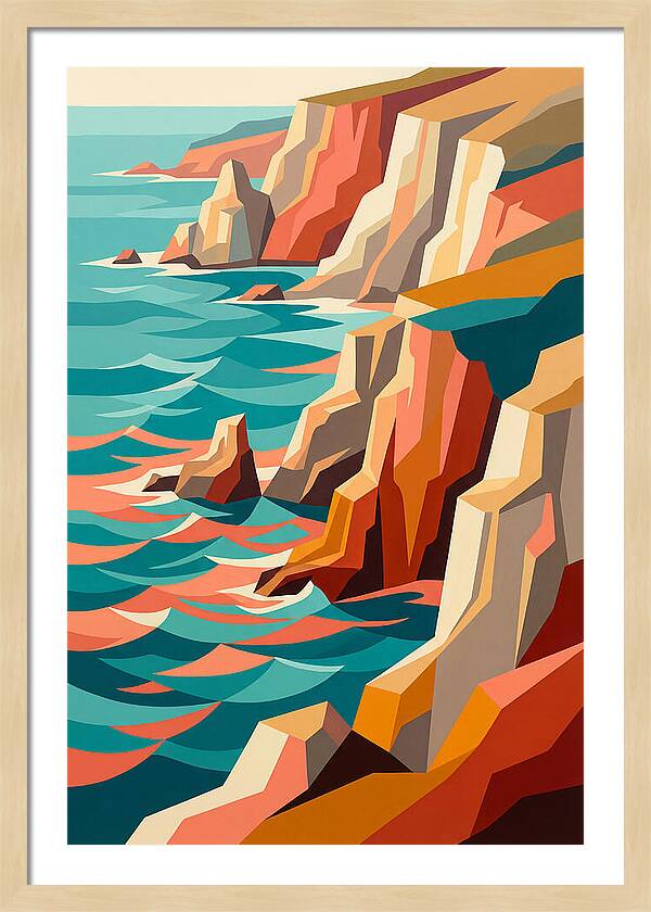 Coastal Cliffs In Vibrant Hues