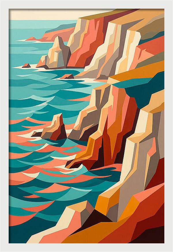 Coastal Cliffs In Vibrant Hues