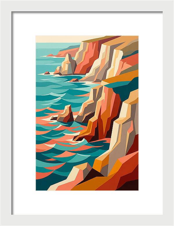 Coastal Cliffs In Vibrant Hues