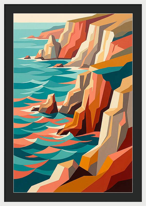 Coastal Cliffs In Vibrant Hues