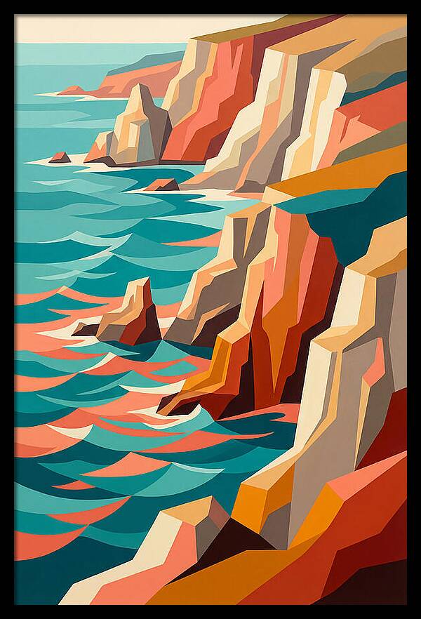 Coastal Cliffs In Vibrant Hues