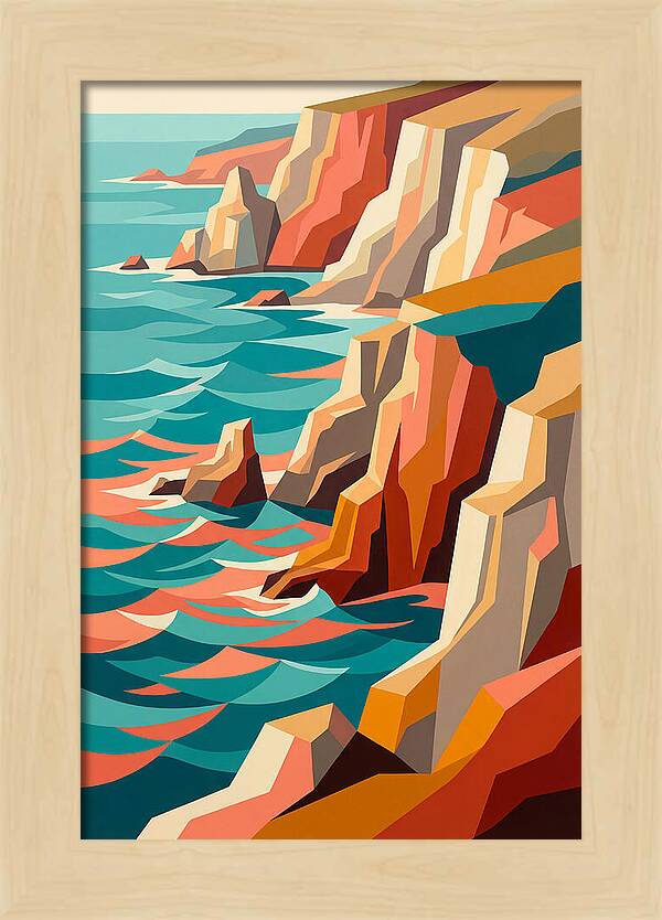 Coastal Cliffs In Vibrant Hues