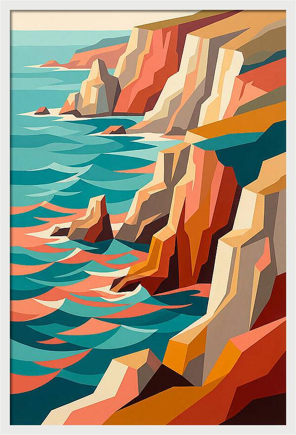 Coastal Cliffs In Vibrant Hues